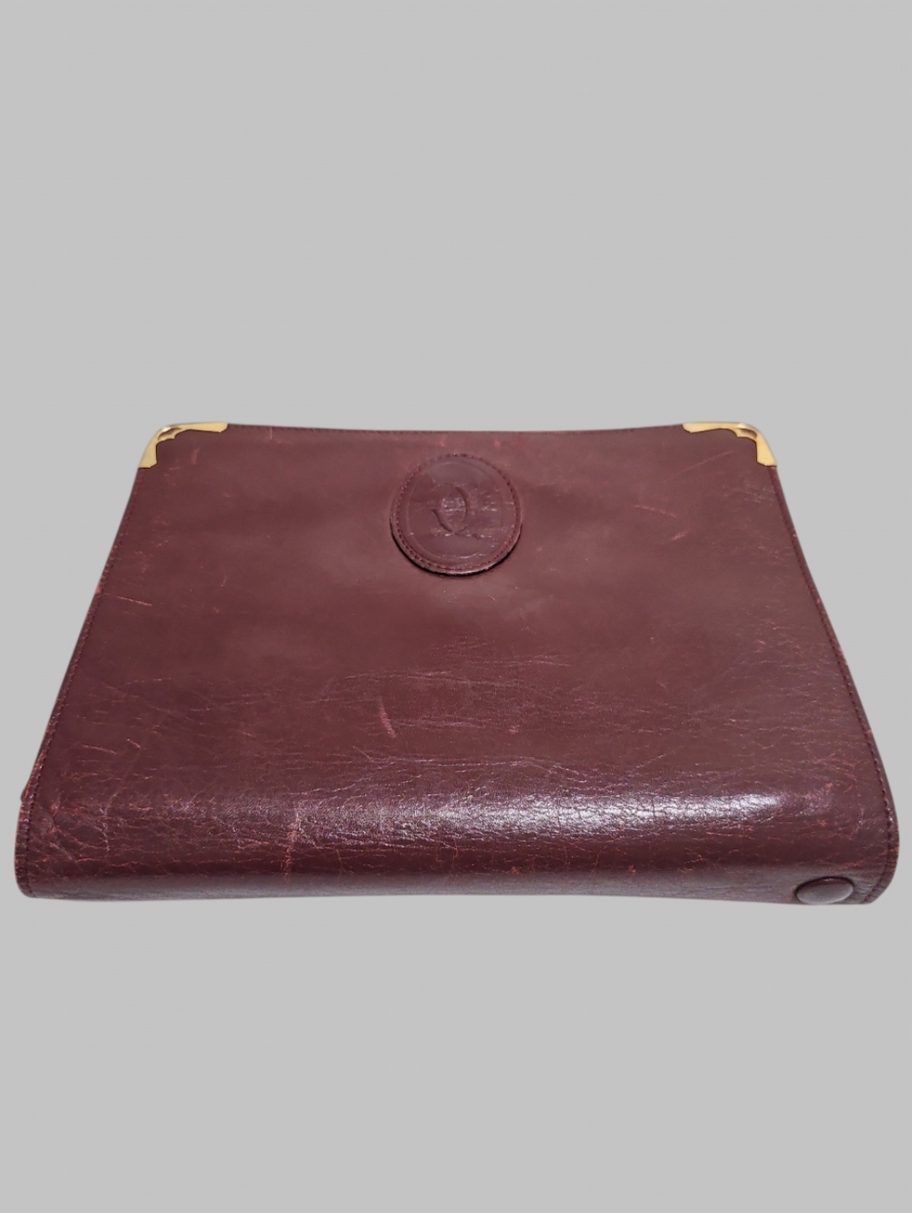 Cartier Must Line Bordeaux Leather Clutch Bag - Picture 8 of 16